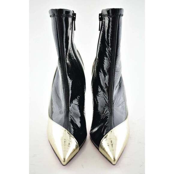 Christian Louboutin Bibooty 100 Black Platine Gold Patent Ankle Heel Boot 40 - Picture 6 of 12